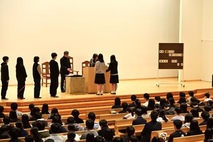 クラス制作の表彰の様子