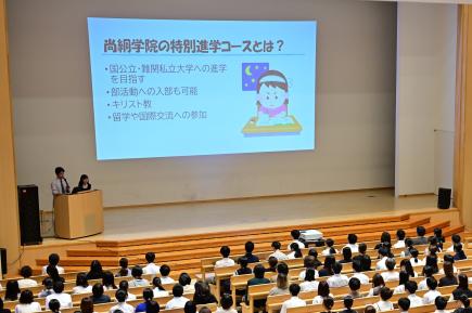 ３コースの説明、生徒が熱く語ってくれました